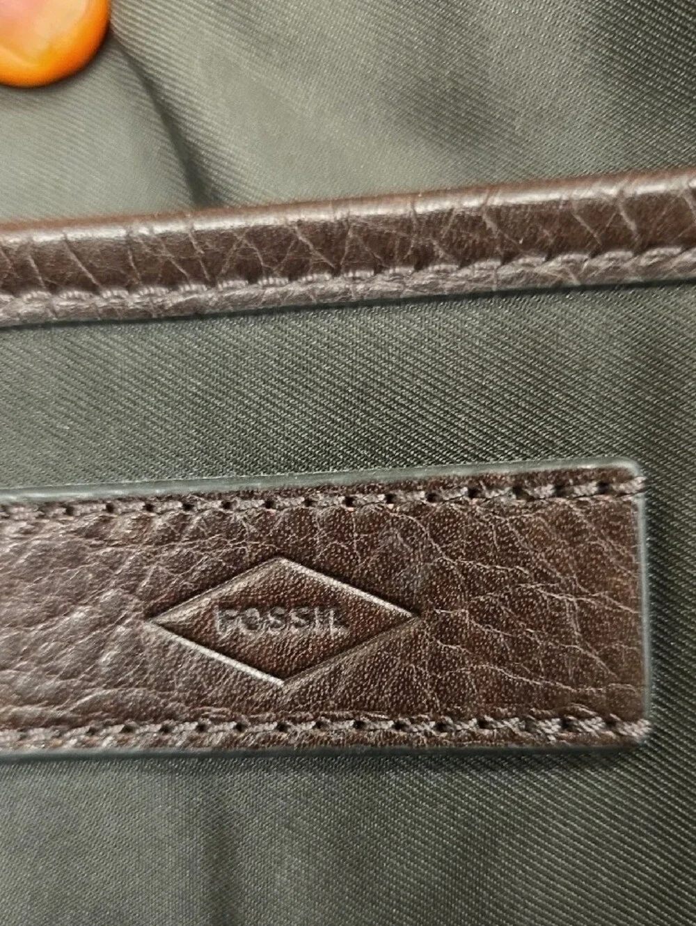 Fossil Dark Brown Leather Messenger Bag with Buckle Straps